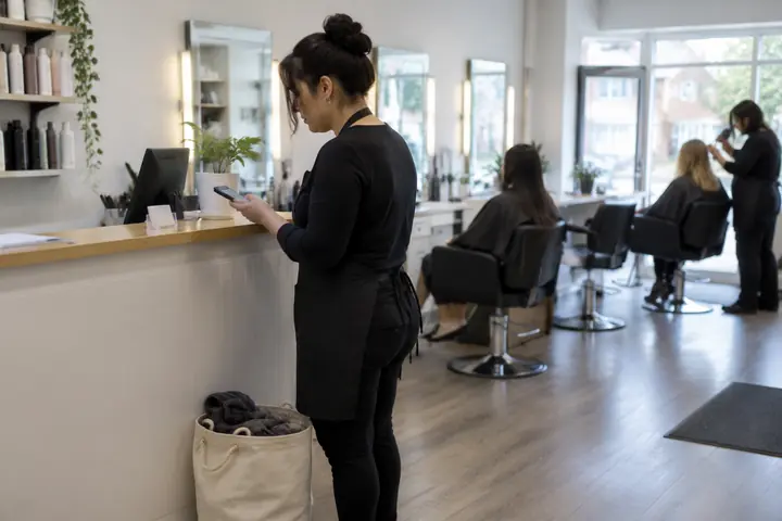 A weekly pickup schedule marked for a commercial laundry route