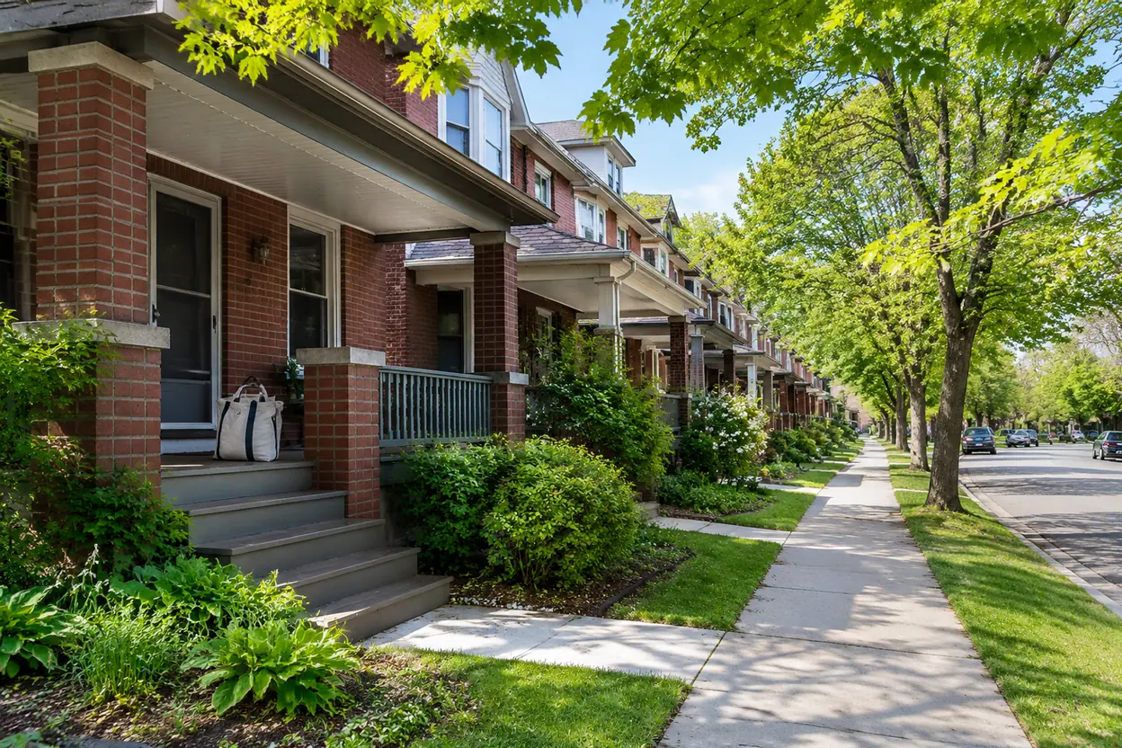 A leafy residential Ottawa street under bright morning light, along one of our pickup routes.